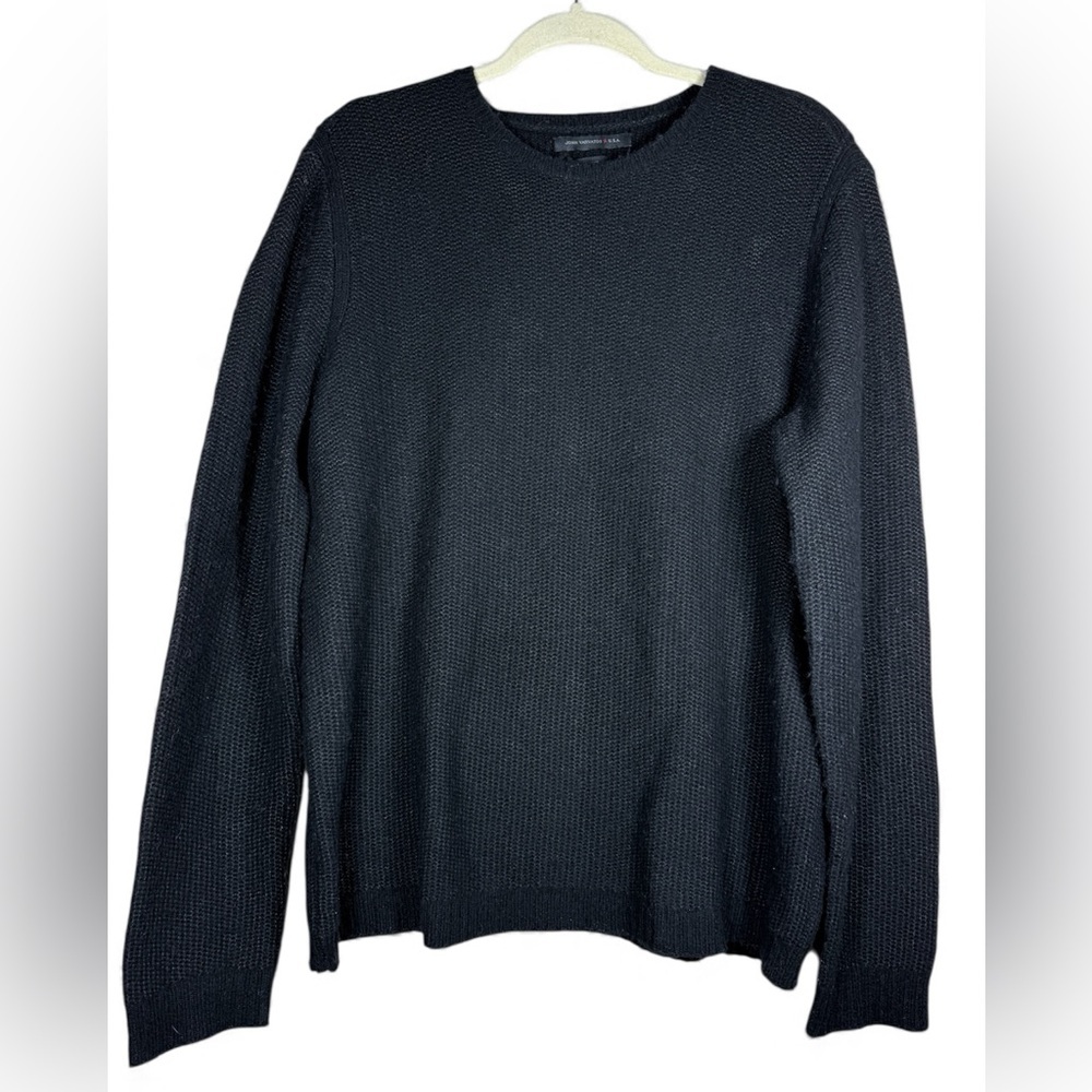 John Varvatos Wool Blend V Neck Long Sleeve Sweater Men Size L